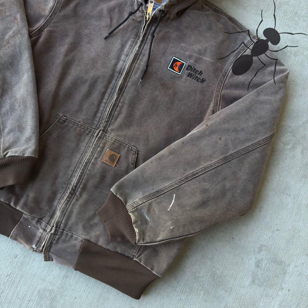 Vintage Carhartt J25 CHT brown hooded work wear jacket - Picture 4 of 8